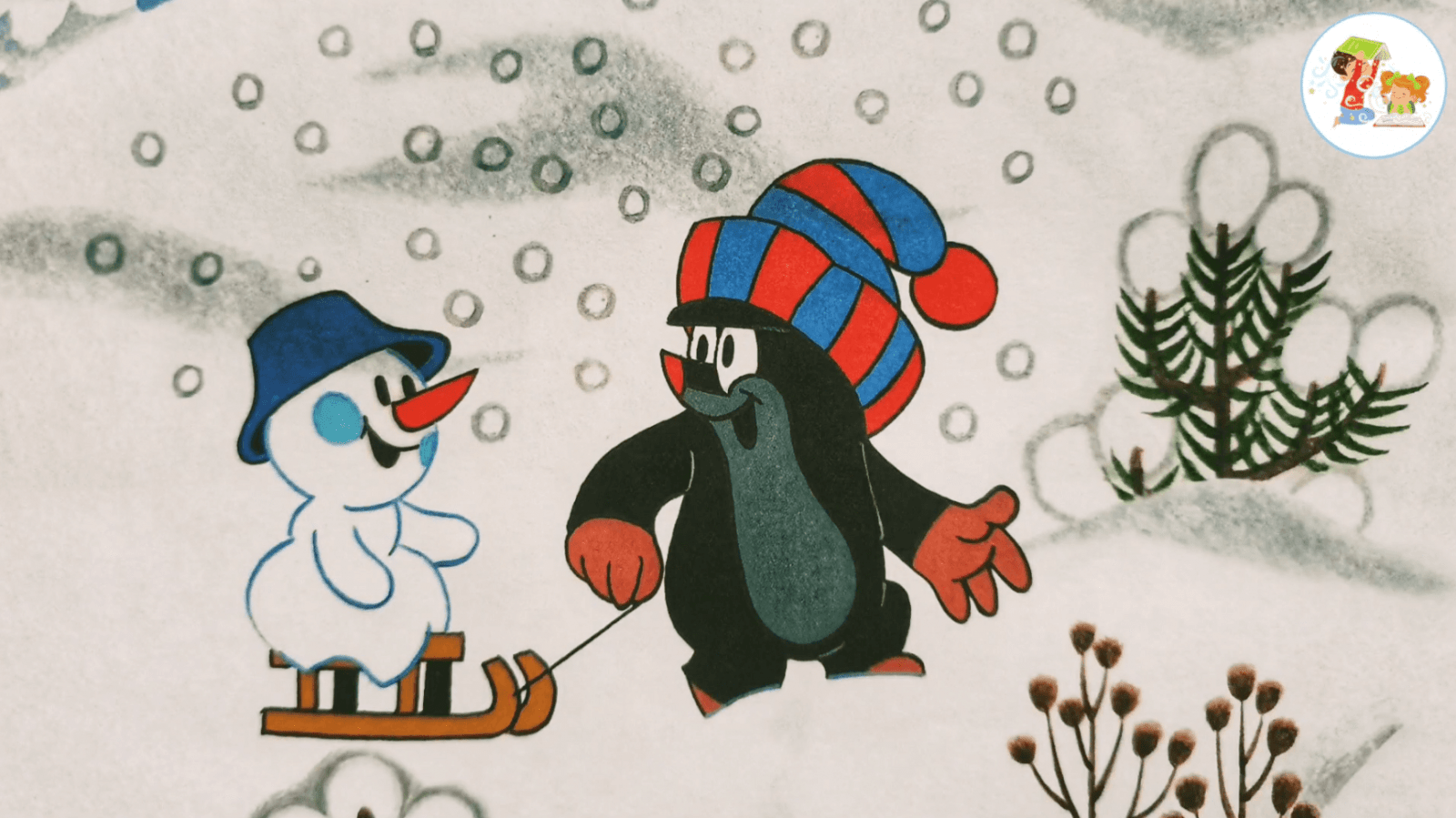 Детские аудио сказки онлайн - Кротик и Снеговик